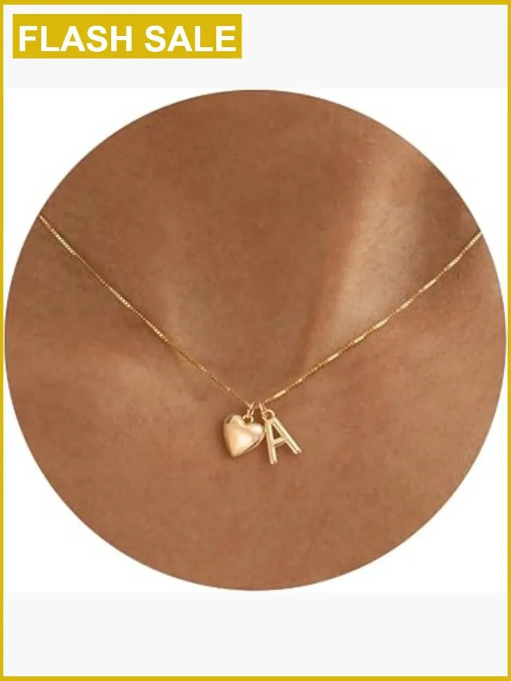 14K Gold Plated Initial Necklace Dainty Heart Pendant Choker Trendy Teen Girl
